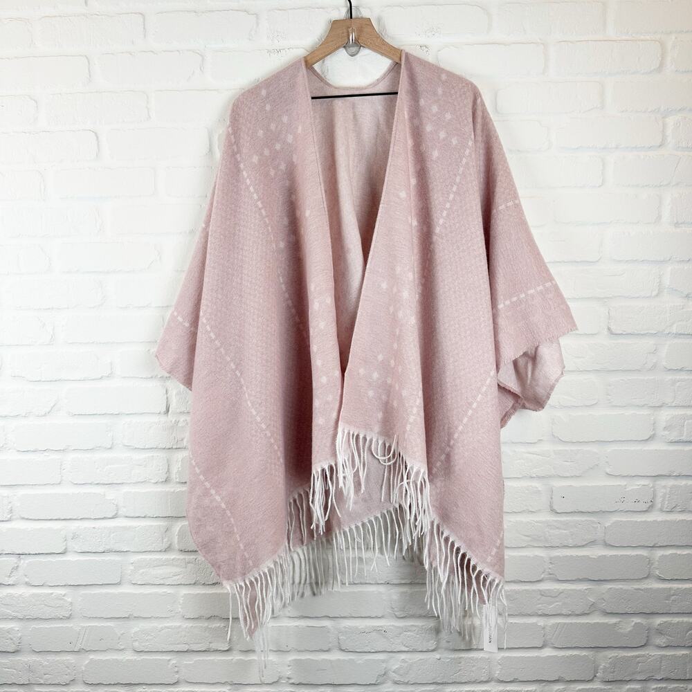 Gentle Fawn Hermosa Cardigan Fringe Shawl Wrap Pink Soft Feel Layering Size XS/S